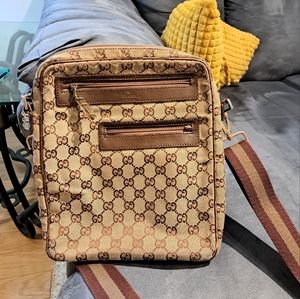 Authentic GUCCI messenger bag with off brand strap